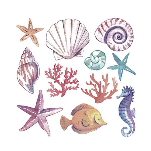 

wall stickers sea world paste horse star shell mural art sticker for bedroom living room