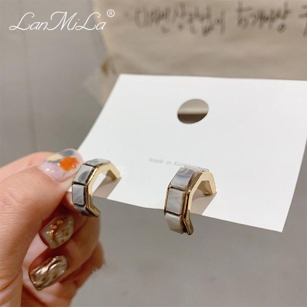 

New 2021 Classic Geometric Hoop Earrings for Women Jewelry, Golden;silver