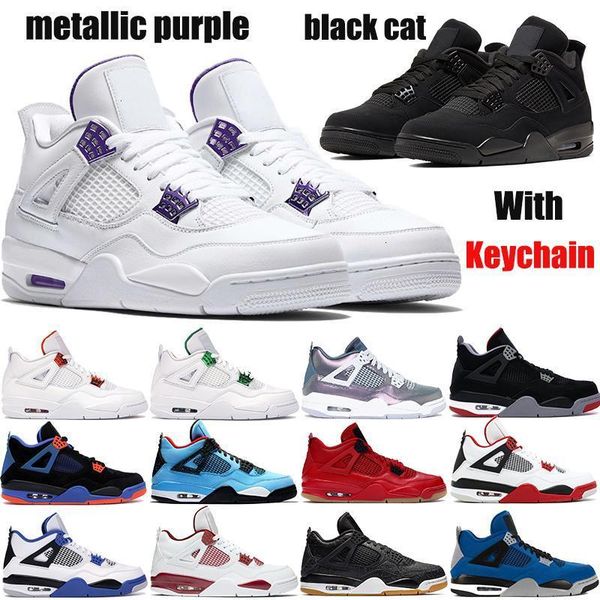 

basketball new shoes 4 4s jumpman metallic purple black cat bred cactus jack fire red singles what the mens sneakers women trainers