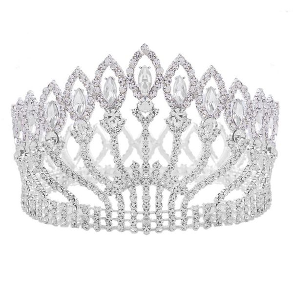 Lussuoso cristallo scintillante barocco Queen King Wedding Tiara Crown Pageant Prom Diadema Copricapo Accessori per capelli da sposa Y200409