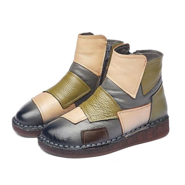 

akexiya women's winter boots 2020 genuine leather boots women's winter female shoe on flat sole botas mujer, Black