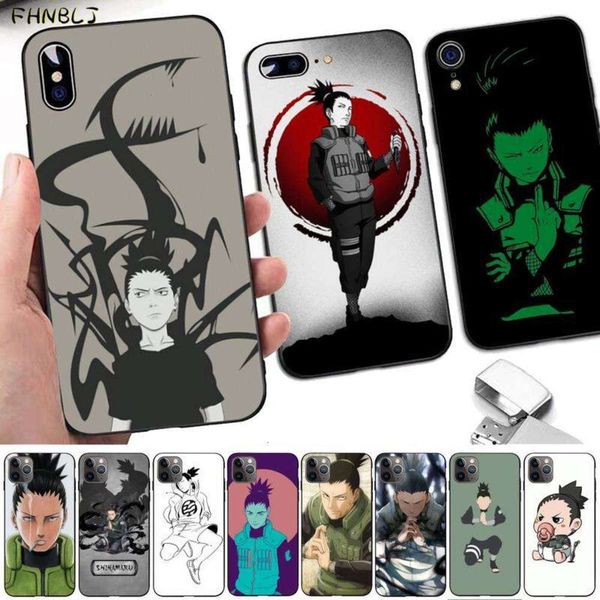 

fhnblj naruto shikamaru case, black case, for vip 8 7 6 6s plus x 5s se 2020 xr 11 12 pro xs max4fre
