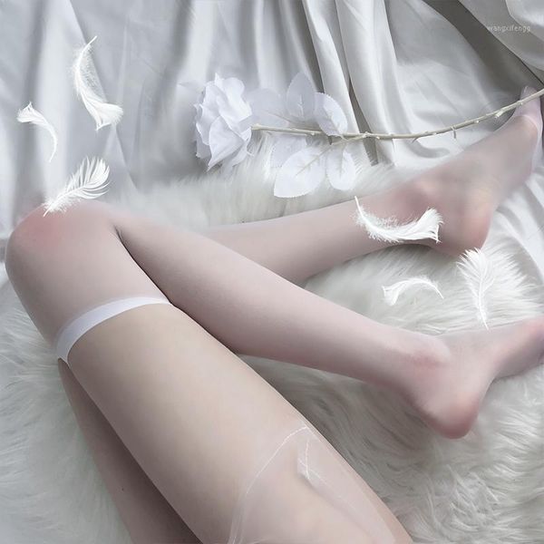 

white stockings ultra-thin sweet knee high net stocking lolita girl cute erotique women harujuku wet look nylon stockings1, Black;white