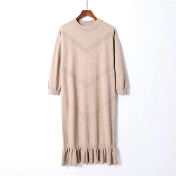 

women's large size sweater women's autumn and winter new long flounced loose knitted dresssweater dress dress dongguan sr0xc, Black;gray