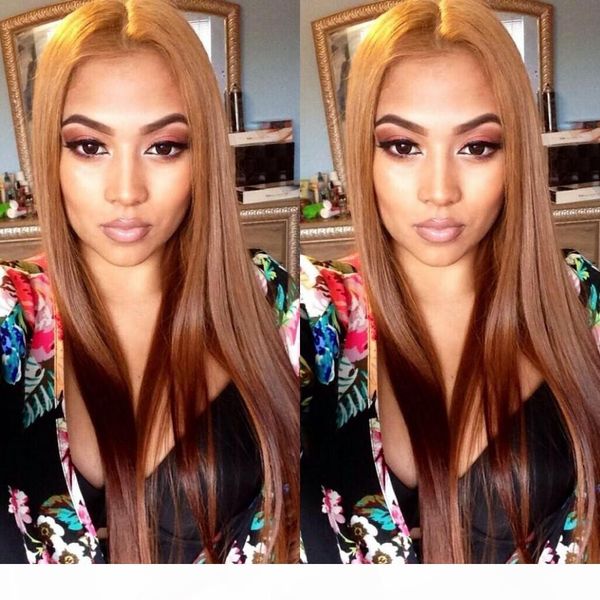 

brazilian straight human hair lace wig 6-26 inch 30# full lace wig lace front wigs pre plucked hairline for women, Black;brown