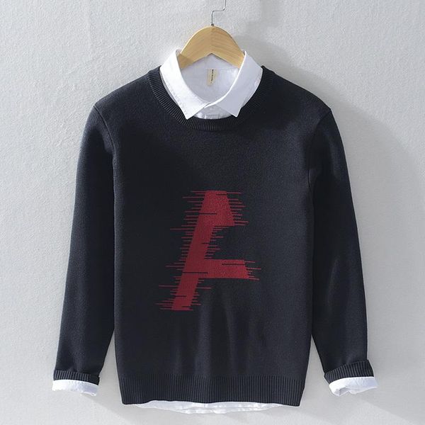 

winter men casual sweater, White;black