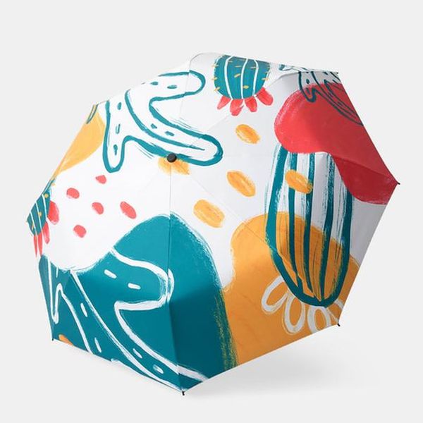 

творческое черное покрытие 3 складной зонтик ув защита ветрозащитной дамы дождя и солнца зонт высокого качества от дождя u6b bbyxuq