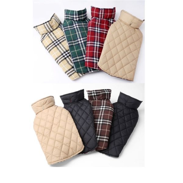 

fashion jacket lattice coat small pet dog waterproof clothing keep warm accessories multi color outer wear autumn outdoors 36 5bl k2