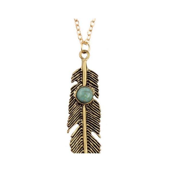 

leaf necklace turquoise necklace natural stone necklace retro sweater chain manufacturers supply wholesale shipping xedfb feo3c, Silver