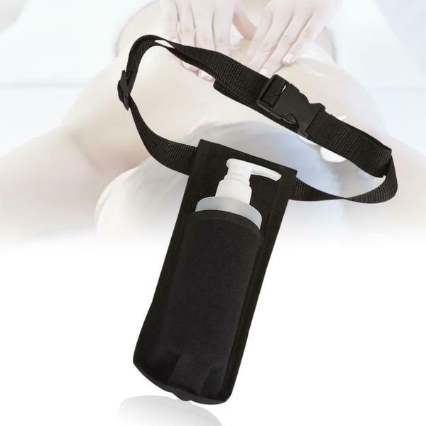 

heavy duty single comfortable soft oil lotion dispenser durable holder massage bottle holster oxford cloth adjustable essential, Black;brown