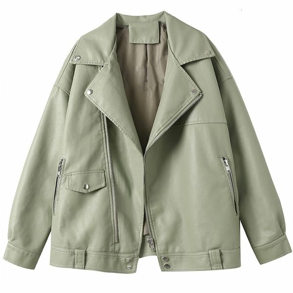 

superior quality 2021 new spring design of female plutonium soft leather jacket loose rivet jackets udxl, Black