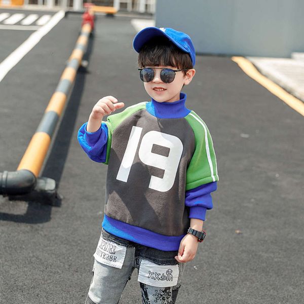 

winter boys' thickened sweater autumn and 2020 new zhongda korean base baby's foreign sle children's coat f9cy, Black
