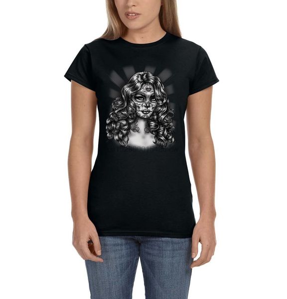 

day of the dead girl sugar skull paint dia de los muertes womens t-shirt tee sport hooded sweatshirt hoodie