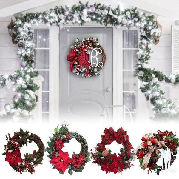 

christmas wreaths artificial garland door hanging decorative supplies for christmas party decoration beautiful wreath new1