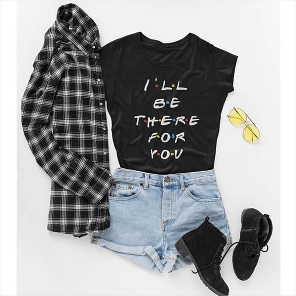 

pudo xsxfriends tv show t shirt ill be there for you letter printing lunoakvo shirt friends tshirt short sleeve womens top, White