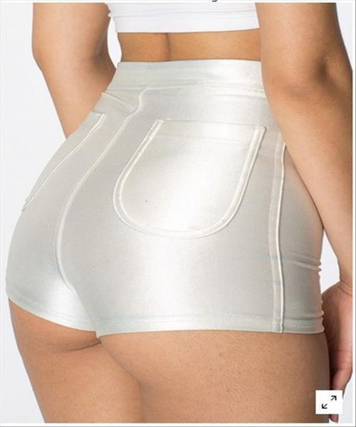 

2020 new high waist disco shorts shiny stretch shorts american women apparel disco short pants shiny ants, White;black