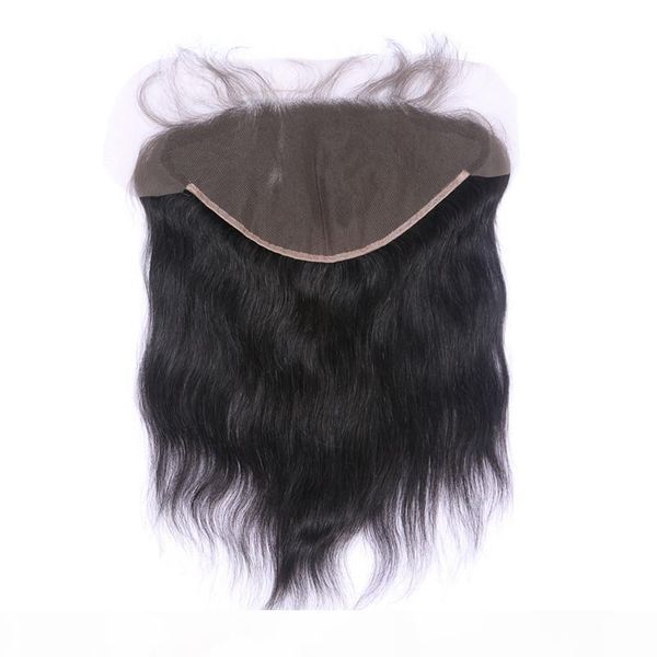 

13x6 ear to ear lace frontal closure with bleached knots natural color 1b brazilian human remy hair, Black