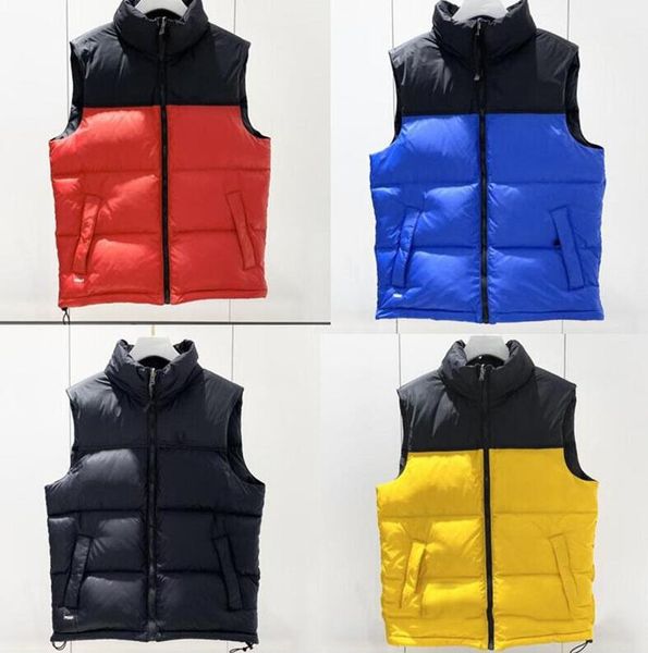 

2020 winter designer mens down vests stand collar sleeveless parkas sport style mens casual vest coat mens clothing 5 colors size xs-2xl, Black;white