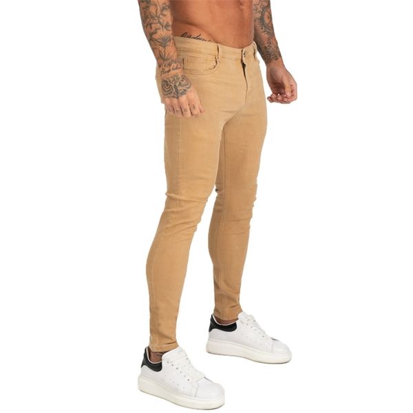 

gingtto mens clothing jeans homme pants super skinny fit mens jeans elastic waist ing for athletic body hip hop zm176 201111, Blue