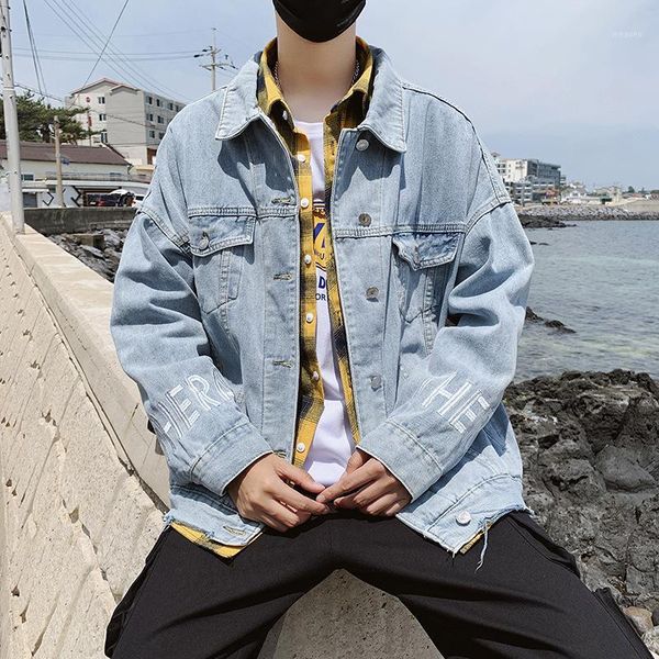 

2020 autumn new style casual denim jacket men's trend korean-style versatile loose-fit students coat hong kong style 1, Black;brown