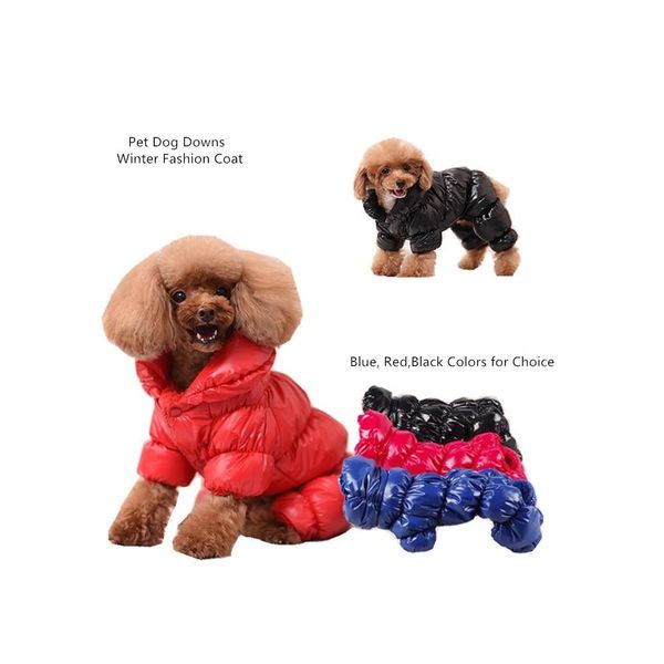 

red winter pet poloneck turtleneck warm dog parka clothes small dogs down coat 4 legs jacket medium chihuahua xs blue black vi6ue