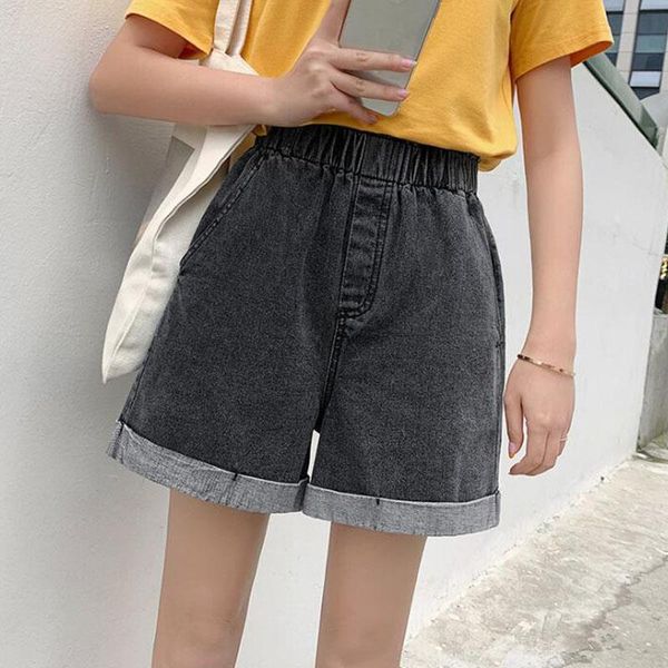 

женские джинсовые шорты классический vintage высокой талией синий wide leg женские летние женские шорты джинсы для женщин, White;black