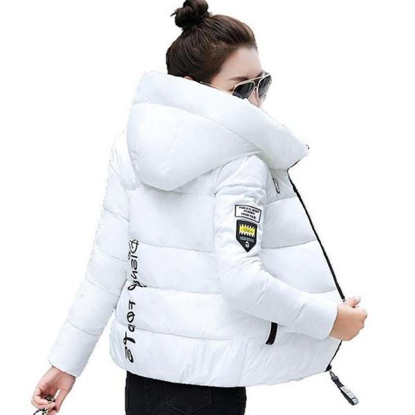 

2020 winter women jacket hooded thick warm short cotton coats padded parka basic coat female outerwear large size 5xl, Black