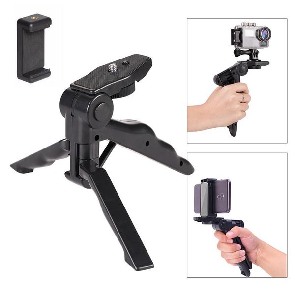 

mini tripod handle stabilizer grip folding tripod stand with phone holder for camera phones action camera accessories