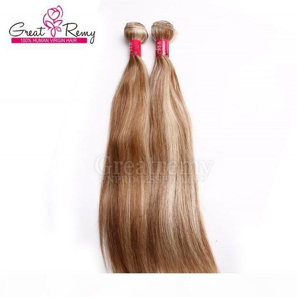 

greatrmy хорошее качество # 613- # 18 два тона бразильских волос 613 ломбера волосы уток 12-30inch прямые плетение волос, Black