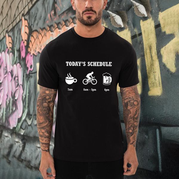 

today's schedule coffee cyclings mountain bikings drink beer printed short sleeve casual male hooded sweatshirt hoodie men t shirt
