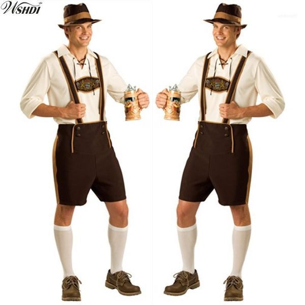 

oktoberfest costume lederhosen bavarian octoberfest german festival beer halloween for men beer costumes plus size m,l,xl,2xl11, Black;red