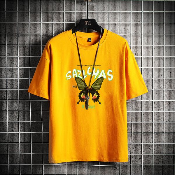 

2021 new men harajuku black t shirt japanese waves printed tshirt korean style streetwear hip hop c64b, White;black