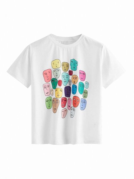 

plus figure graphic tee g9oi#, Black