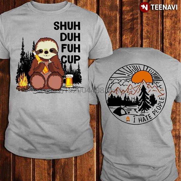 

shuh duh fuh cup i hate people sloth t-shirt sport hooded sweatshirt hoodie