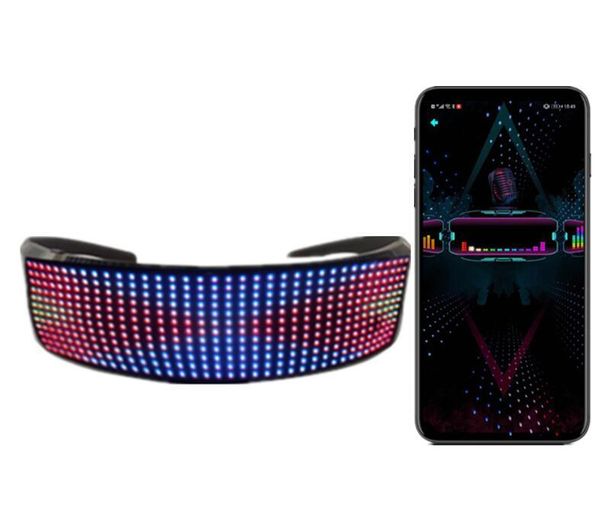 

new colorful dynamic luminous glasses bar bengdi concert party toy app bluetooth change word halloween christmas1