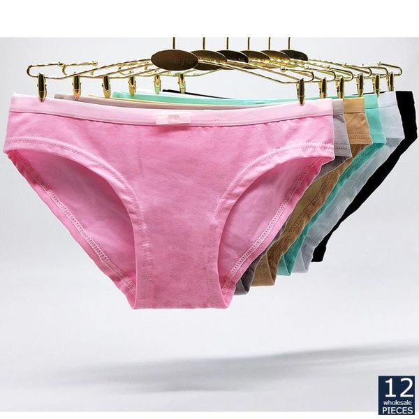 

ymn 1-12 pcs/lot woman panties cotton underwear breathable underpants girls seamless briefs lingerie intimates #89296, Black;pink