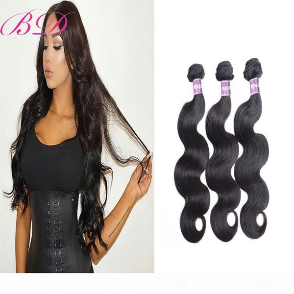 

no lice 100% hand selected remy human brazilian virgin hair body wave hair styling black color human bundles, Black;brown