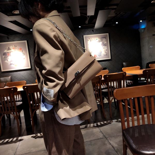 

diagonal crossbody versatile genuine leather chain bag womens trendy 2020 new kelly bag cowhide kelly bag crossbody handbag