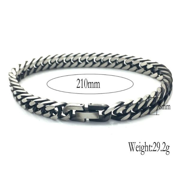 

из нержавеющей стали ретро застежка браслета для мужчин панк браслет лучший подарок s-106, Black
