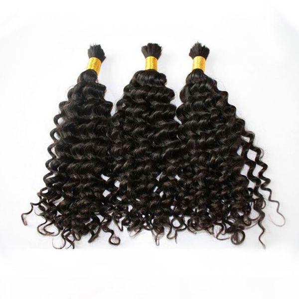 

grade 8a-- 100% human virgin brazilian deep wave hair bulk without weft, brown color 4 &100g per piece, dhl, Black