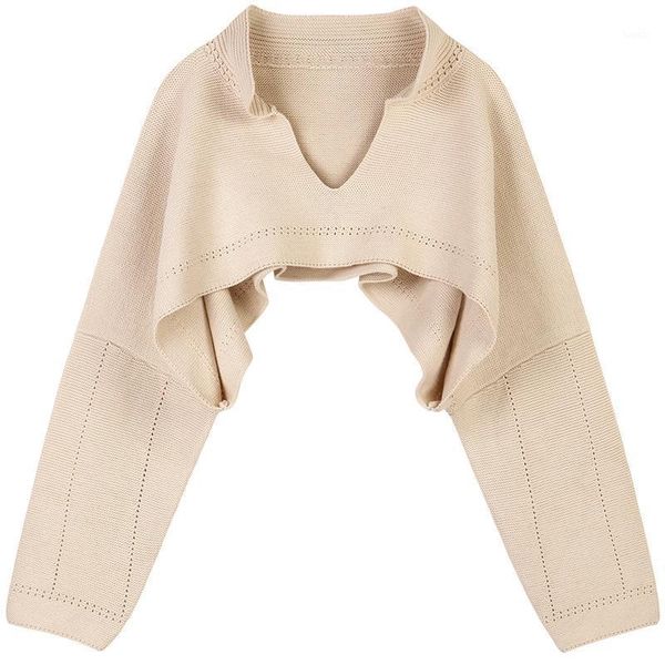 

superaen new design solid full knitted sweater women short coat shawl1, White;black