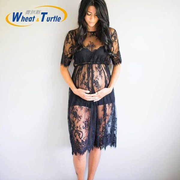 

maternity dresses lace for po shoot beautiful black pregnant clothes women pography dress pregnancy beach1, White