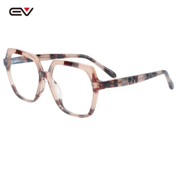 

geometric men's eyeglasses frame irregular tr90 optical glasses w/spring hinge big head eye glasses for woman oversizedframe55mm, Black