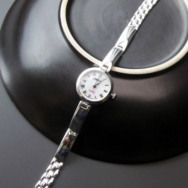 

925 pure silver simple watch fashion retro lady silver chain gift (removable) 1028, Black
