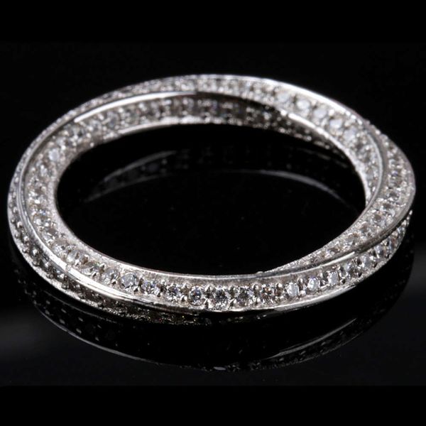 

luxurys designers fashion jz095 full circle full diamond c imitation gold plated female ring mobius ring row diamond row ring, Silver