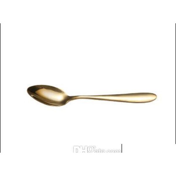 

gold cutlery spoon fork knife tea spoon matte gold stainless steel food silverwar qylnkt my_home2010