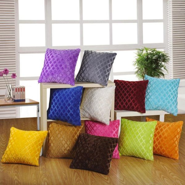 

cushion/decorative pillow 43*43 plush cushion cover sofa lumbar home decoration diamond pattern pure color pillowcase funda cojin decor1