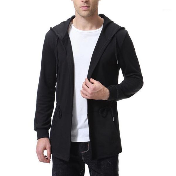 

2021 autumn new european trend men black hooded cloak jacket plus size male fashion casual long coat m-5xl1, Black;brown