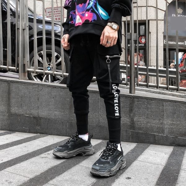 

ggnj4 новый плюш полудлинные мужские плотно pantsthick брюки моды письмо мульти карманный тонкий soykn модный случайный бег трусцой шаровары, Blue