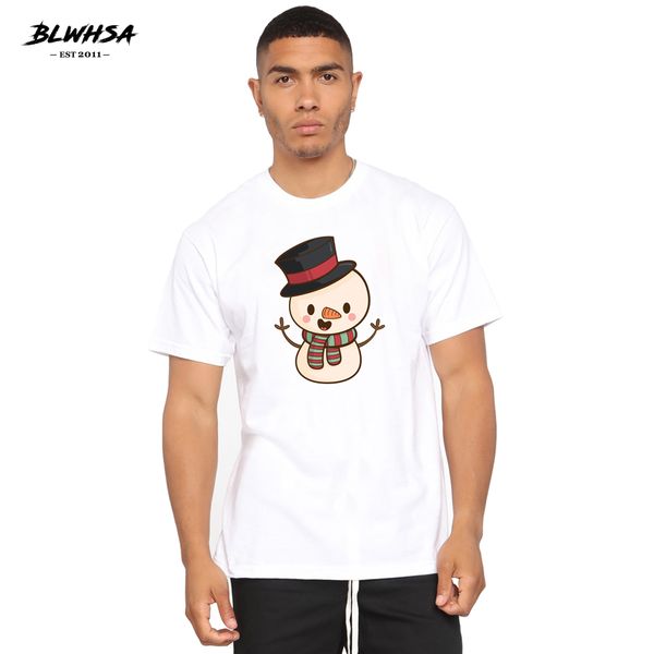 

blwhsh симпатичные рождественские печати моды с коротким рукавом лето забавный мультфильм снег печати plus топы рубашки толстовка с капюшоно